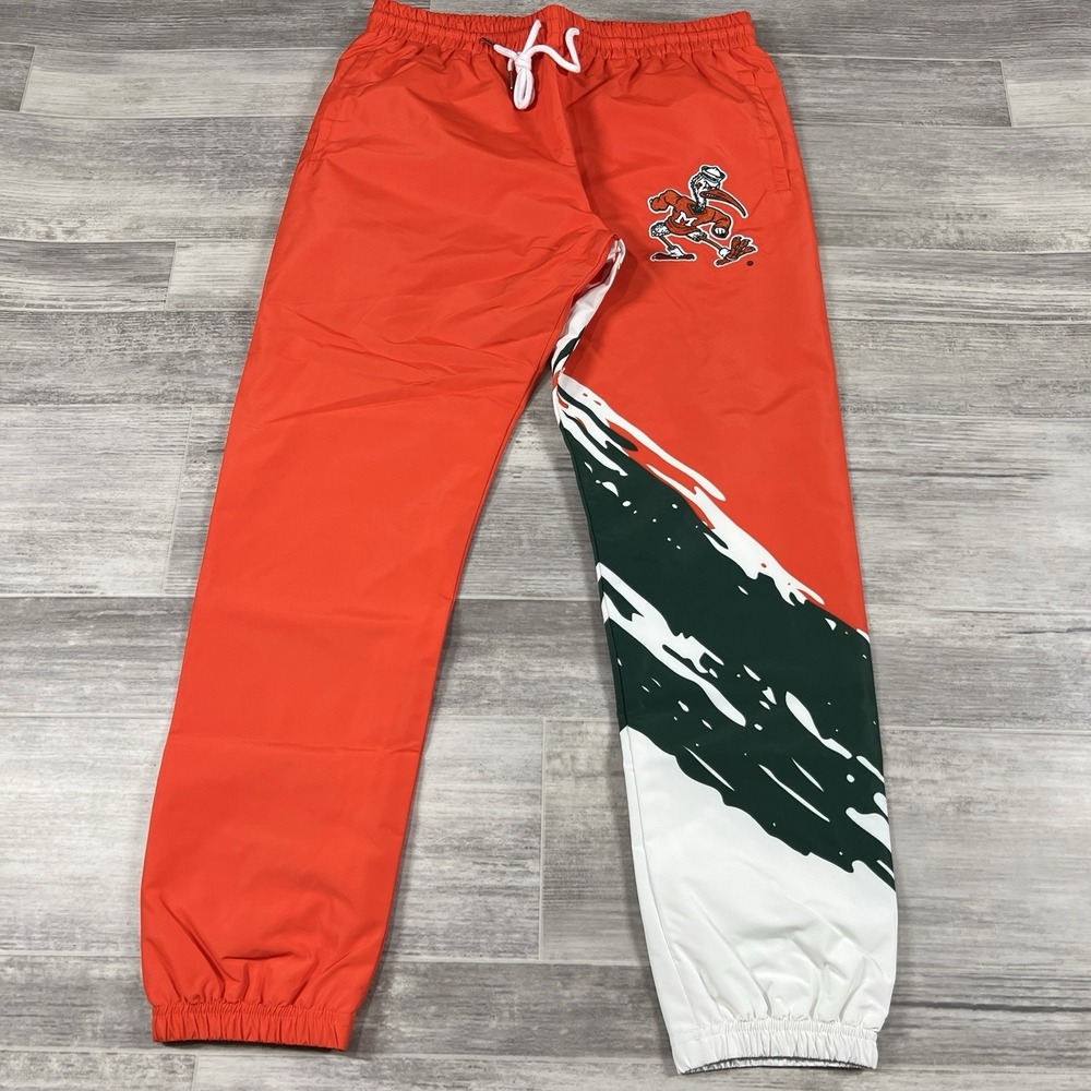 Mitchell & Ness Men's Small University Of Miami NCAA Drawstring Pants NEW‎ $125